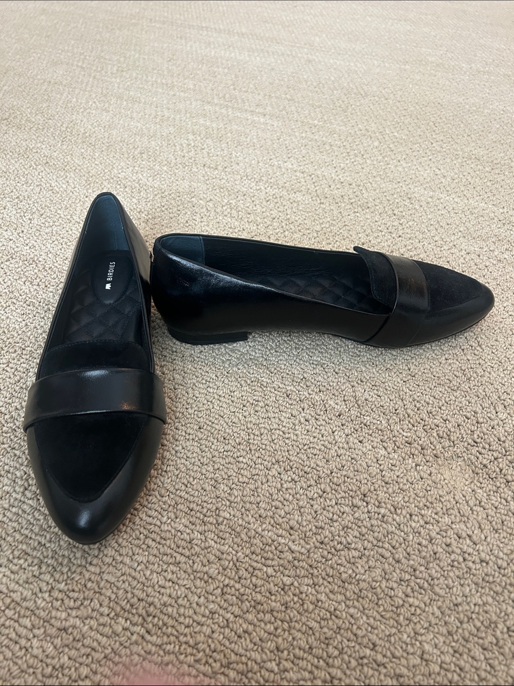 Birdies Black Women's Pointed-Toe Loafers